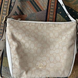 Coach signature crossbody tan like new!!